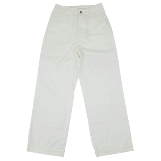 フランネル B116A0020031100 ストレート ワイド コットン パンツ ホワイト系 1【中古】