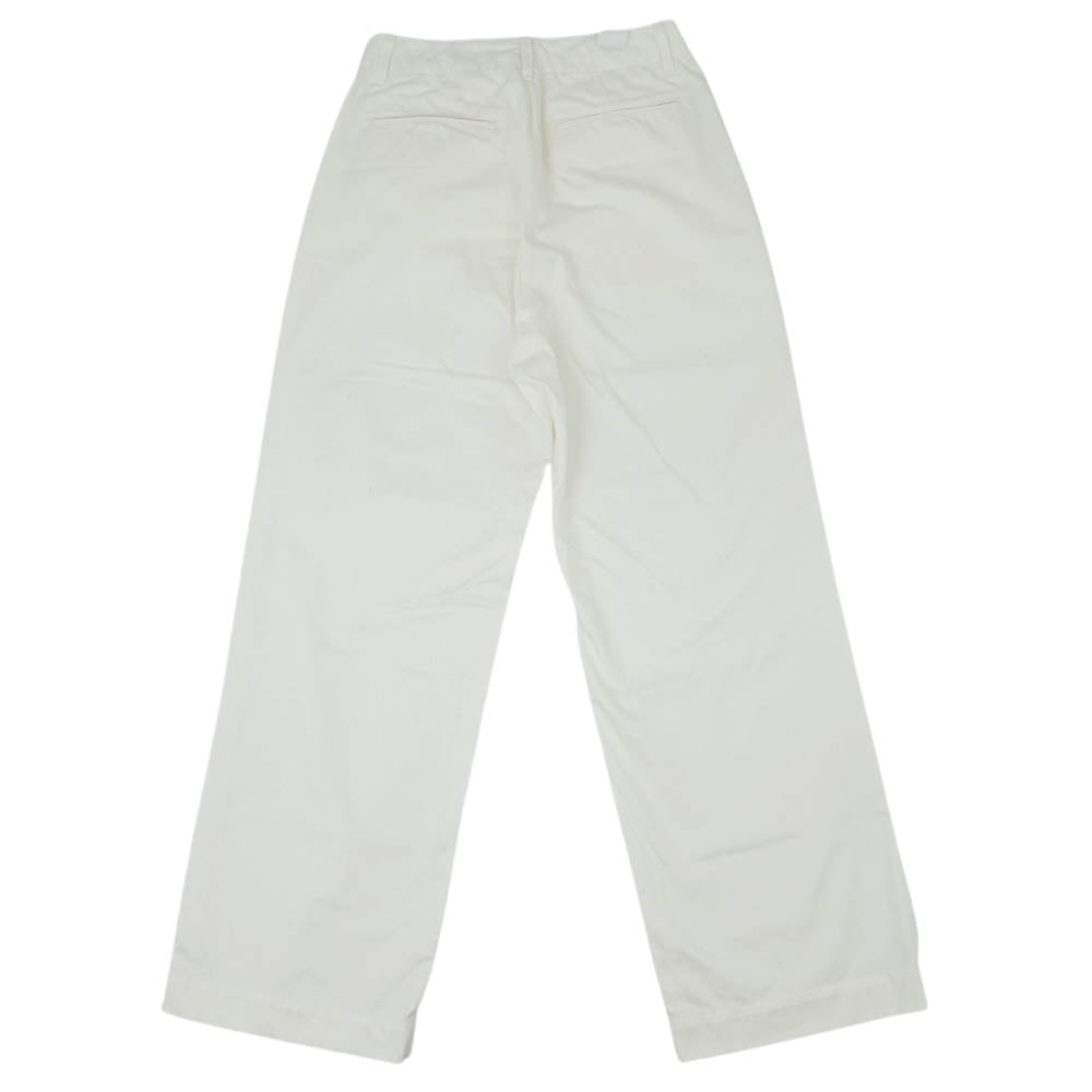 フランネル B116A0020031100 ストレート ワイド コットン パンツ ホワイト系 1【中古】
