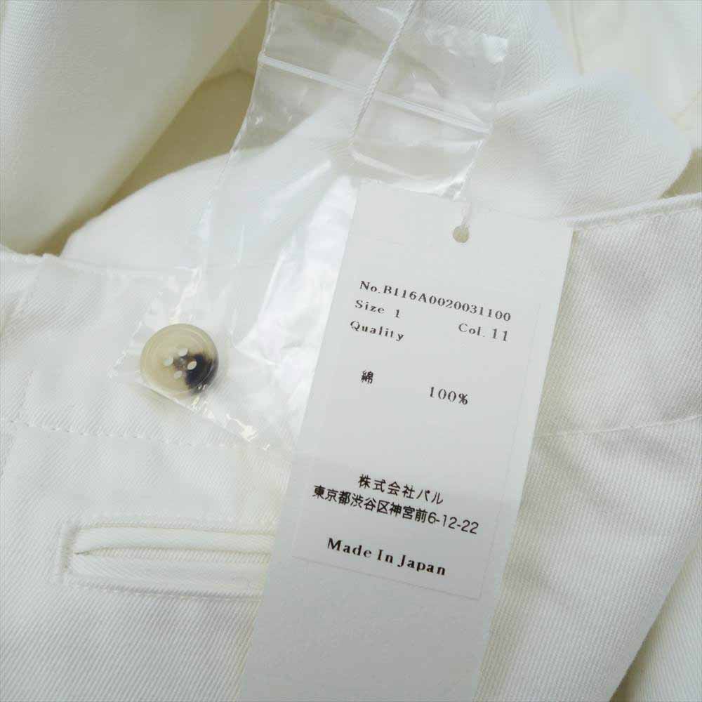 フランネル B116A0020031100 ストレート ワイド コットン パンツ ホワイト系 1【中古】