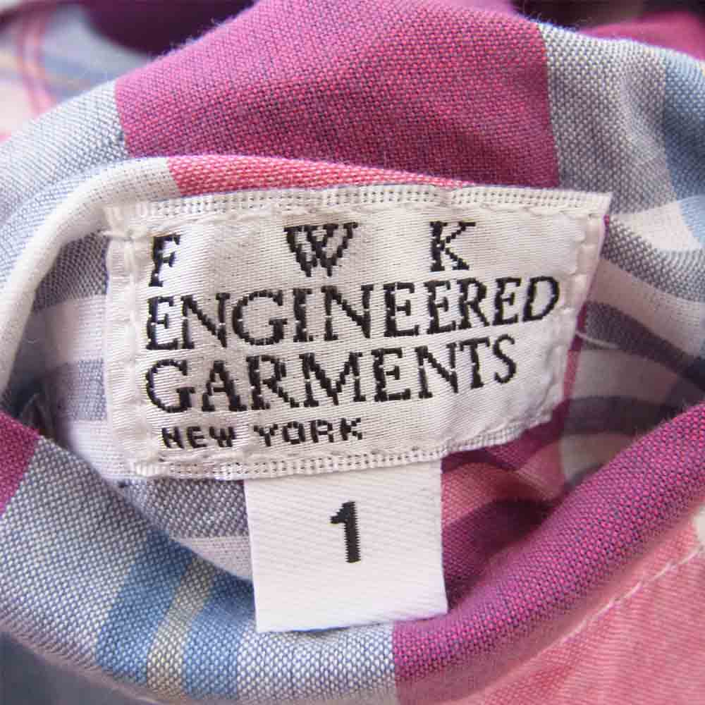 Engineered Garments エンジニアードガーメンツ FWK リバーシブル マドラスチェック シアサッカーストライプ ベスト ネイビー系×ホワイト系 1【中古】
