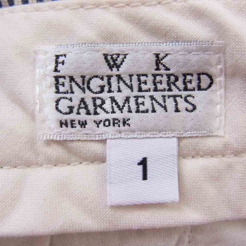 Engineered Garments エンジニアードガーメンツ シンチバック ストライプ シアサッカー パンツ ネイビー系×ホワイト系 1【中古】