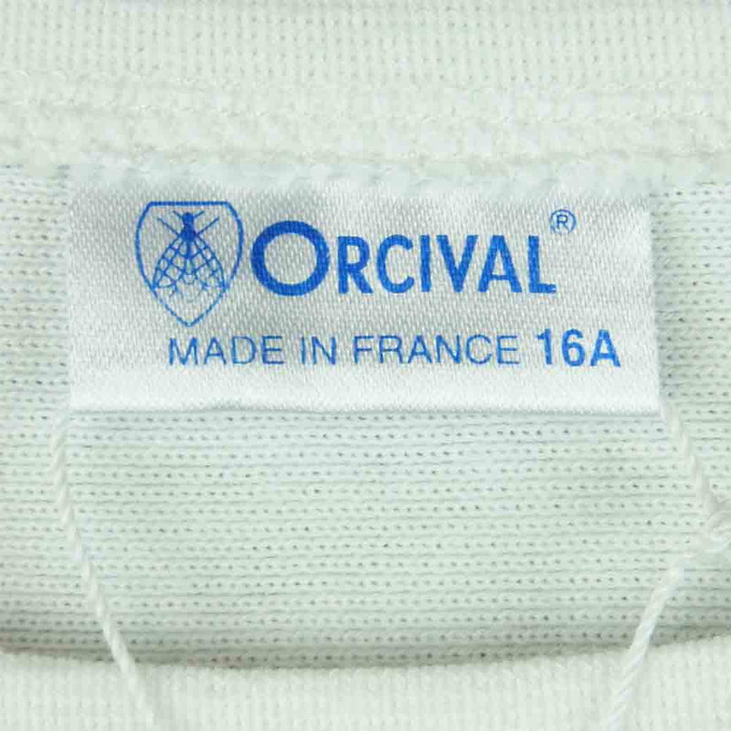 ORCIVAL オーシバル WC-6803 フランス製 BEE EMBLEM コットン ボーダー カットソー ホワイト系 ブルー系 16【美品】【中古】