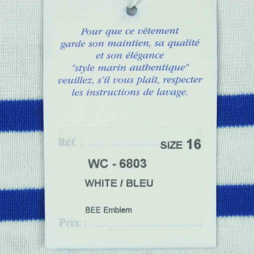 ORCIVAL オーシバル WC-6803 フランス製 BEE EMBLEM コットン ボーダー カットソー ホワイト系 ブルー系 16【美品】【中古】