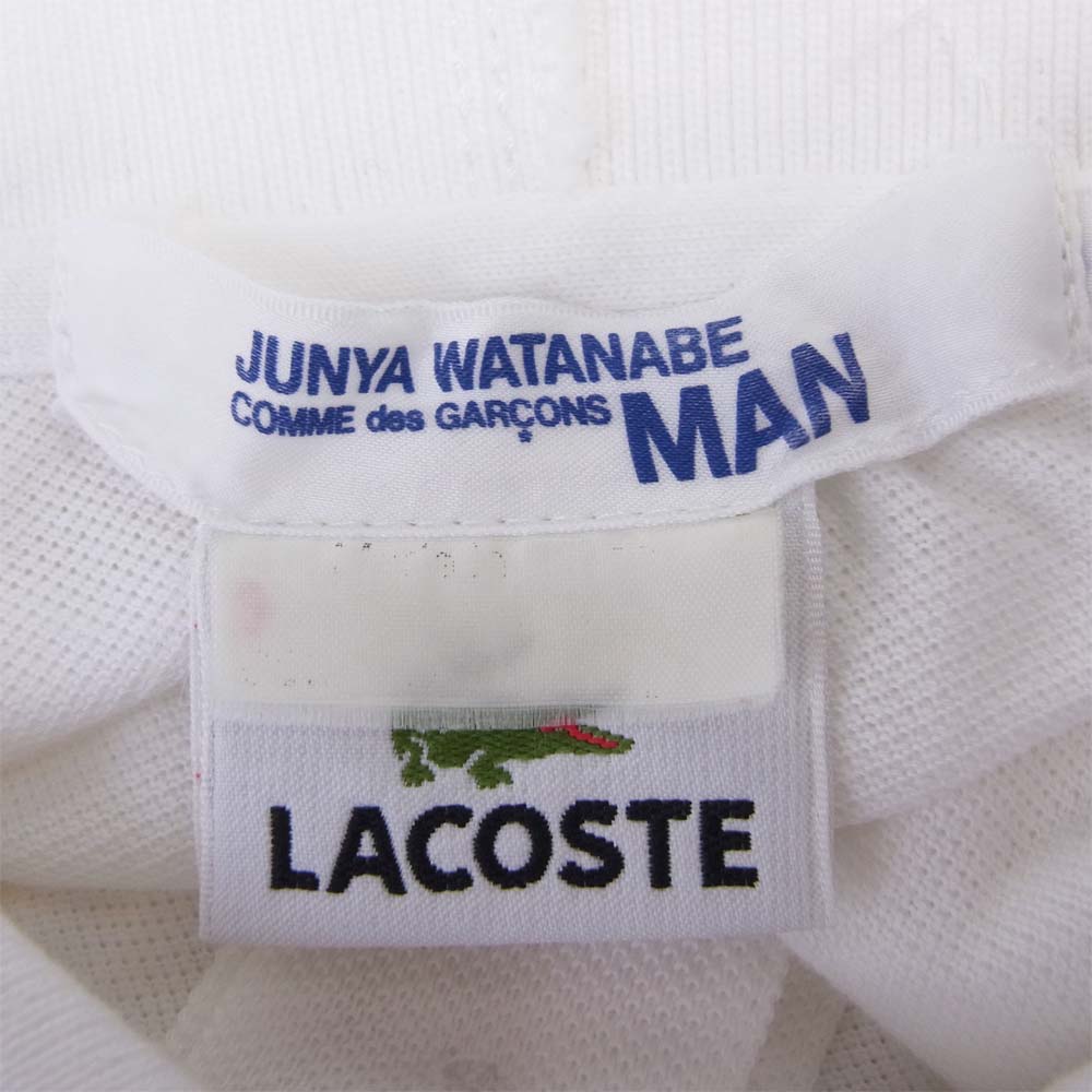 JUNYA WATANABE COMME des GARCONS ジュンヤワタナベコムデギャルソン WQ-T002 LACOSTE ラコステ 半袖 ポロシャツ ホワイト系 S【中古】