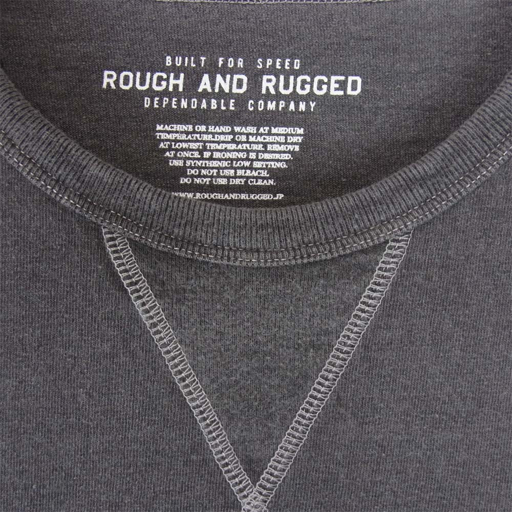 ROUGH and RUGGED ラフアンドラゲッド RR17-4-T02 RR PIG CPT ピグメント Tシャツ チャコール系 2【新古品】【未使用】【中古】