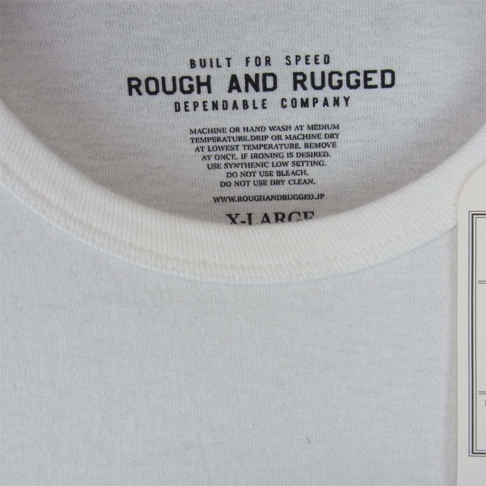 ROUGH and RUGGED ラフアンドラゲッド 20SS RR20-4-T01 DESIGN LS / BAR LOGO バー ロゴ ロングスリーブ Tシャツ ホワイト系 4【新古品】【未使用】【中古】