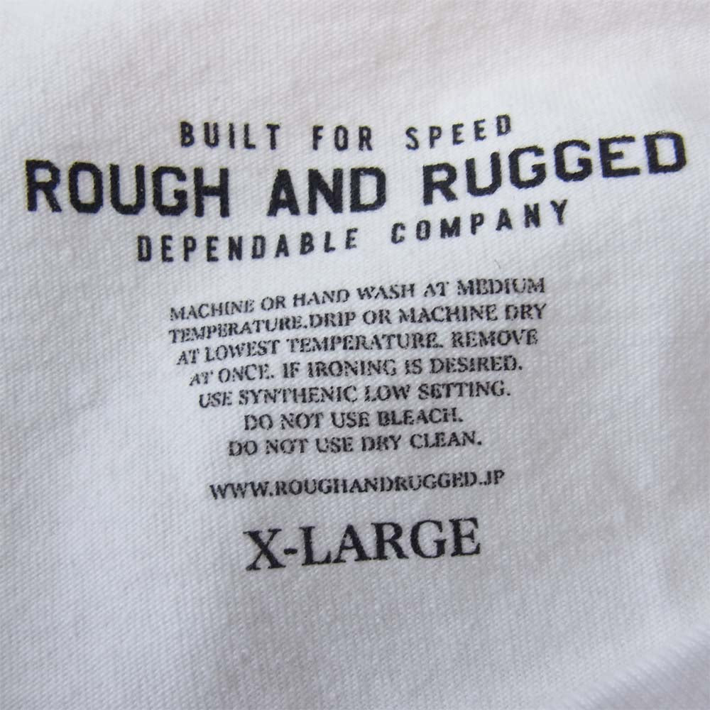 ROUGH and RUGGED ラフアンドラゲッド 20SS RR20-4-T01 DESIGN LS / BAR LOGO バー ロゴ ロングスリーブ Tシャツ ホワイト系 4【新古品】【未使用】【中古】