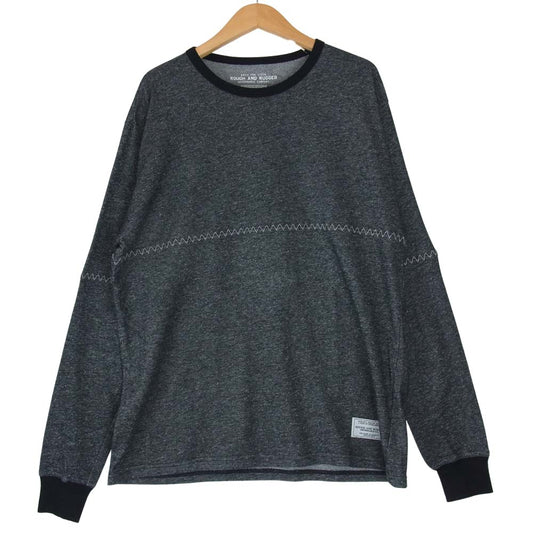 ROUGH and RUGGED ラフアンドラゲッド RR17-3-T01 CROSS L/S ロングスリーブ 切替 Tシャツ ブラック系 3【新古品】【未使用】【中古】