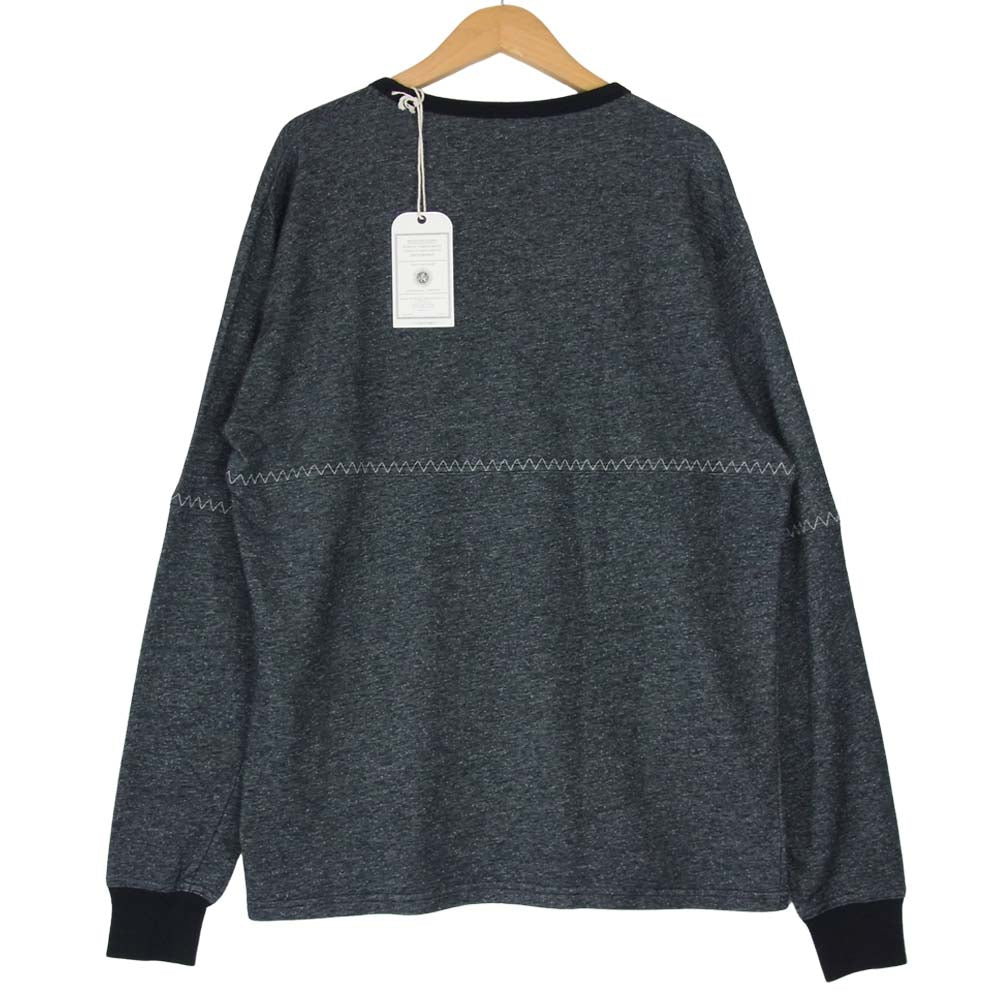ROUGH and RUGGED ラフアンドラゲッド RR17-3-T01 CROSS L/S ロングスリーブ 切替 Tシャツ ブラック系 3【新古品】【未使用】【中古】