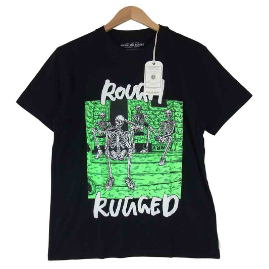 ROUGH and RUGGED ラフアンドラゲッド 19SS RR19-5-T03 DESIGN CT-02 クルーネック ショートスリーブ Tシャツ ブラック系 1【新古品】【未使用】【中古】