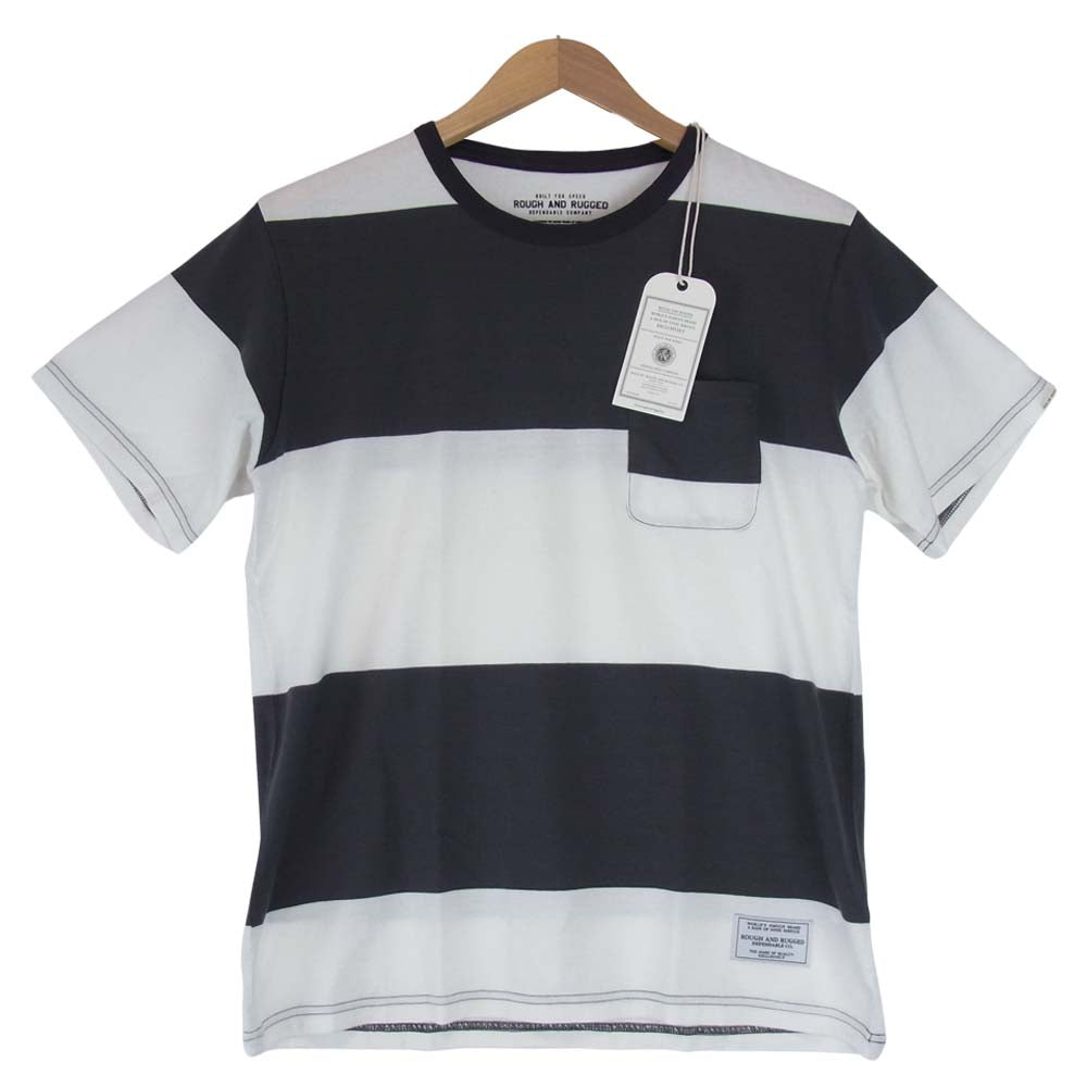 ROUGH and RUGGED ラフアンドラゲッド RR17-4-T03 VIKING CPT ボーダー Tシャツ チャコール系×ホワイト系 S【新古品】【未使用】【中古】