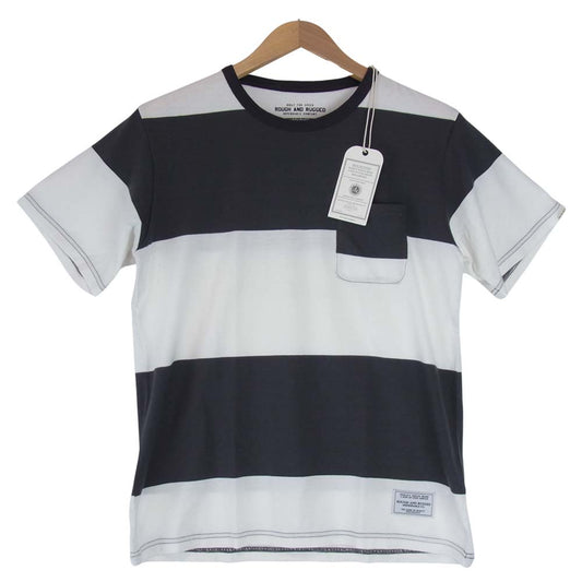 ROUGH and RUGGED ラフアンドラゲッド RR17-4-T03 VIKING CPT ボーダー Tシャツ チャコール系×ホワイト系 S【新古品】【未使用】【中古】