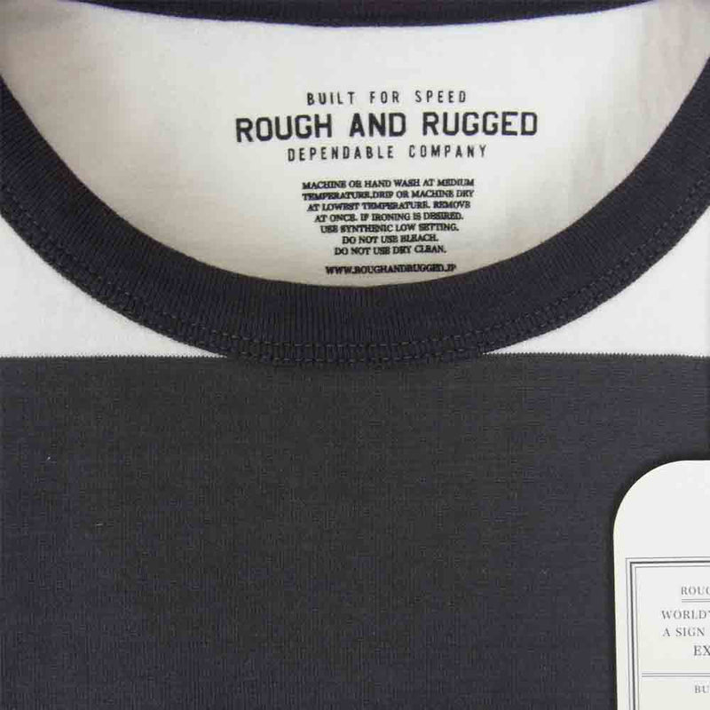 ROUGH and RUGGED ラフアンドラゲッド RR17-4-T03 VIKING CPT ボーダー Tシャツ チャコール系×ホワイト系 4【新古品】【未使用】【中古】