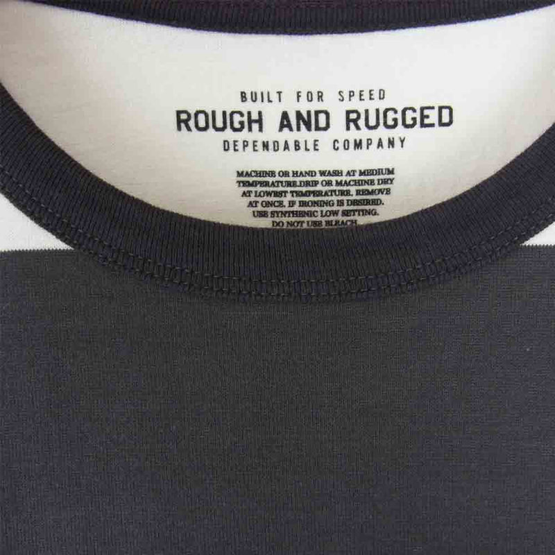 ROUGH and RUGGED ラフアンドラゲッド RR17-4-T03 VIKING CPT ボーダー Tシャツ チャコール系×ホワイト系 3【新古品】【未使用】【中古】