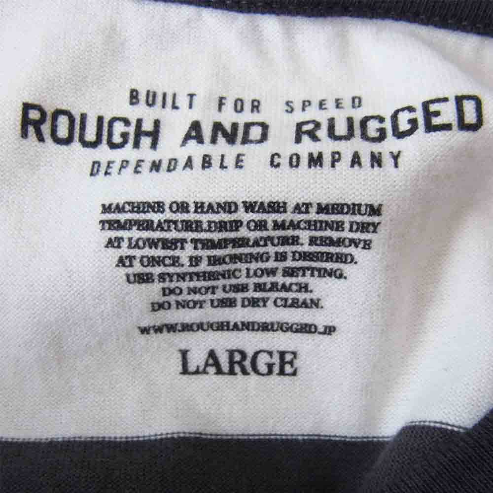 ROUGH and RUGGED ラフアンドラゲッド RR17-4-T03 VIKING CPT ボーダー Tシャツ チャコール系×ホワイト系 3【新古品】【未使用】【中古】