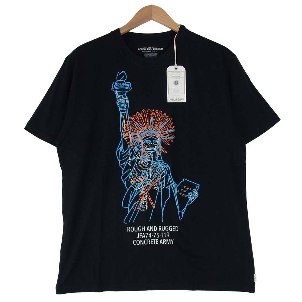 ROUGH and RUGGED ラフアンドラゲッド 19SS RR19-6-T02 DESIGN CT-04 プリント Tシャツ ブラック系 3【新古品】【未使用】【中古】