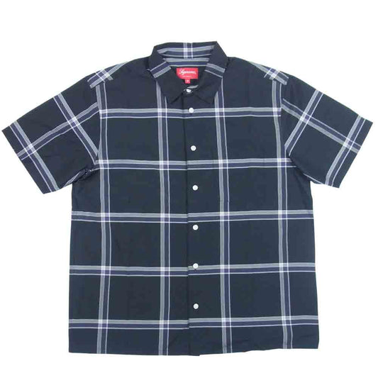 Supreme シュプリーム 21SS light weight S/S plaid shirt ライト ウェイト プレイド シャツ ブラック系 M【極上美品】【中古】