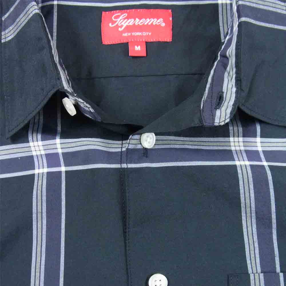 Supreme シュプリーム 21SS light weight S/S plaid shirt ライト ウェイト プレイド シャツ ブラック系 M【極上美品】【中古】