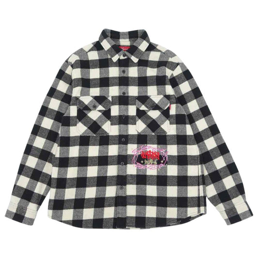 Supreme シュプリーム 19aw 1-800 Buffalo Plaid Shirt バッファロー プレイド チェック シャツ ブラック系 ホワイト系 M【中古】