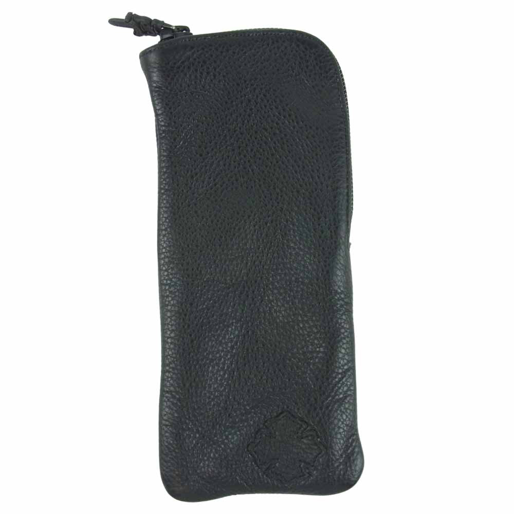 CHROME HEARTS クロムハーツ（原本無） クロス パッチ レザー メガネ ケース ブラック系【中古】