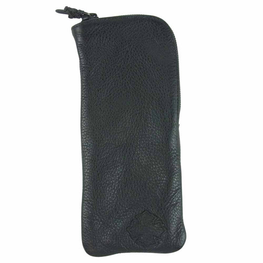 CHROME HEARTS クロムハーツ（原本無） クロス パッチ レザー メガネ ケース ブラック系【中古】