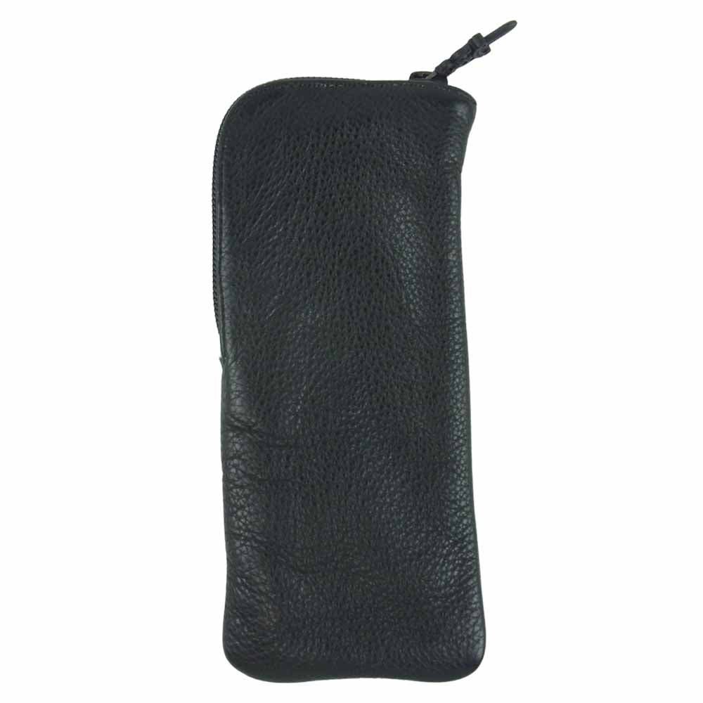 CHROME HEARTS クロムハーツ（原本無） クロス パッチ レザー メガネ ケース ブラック系【中古】