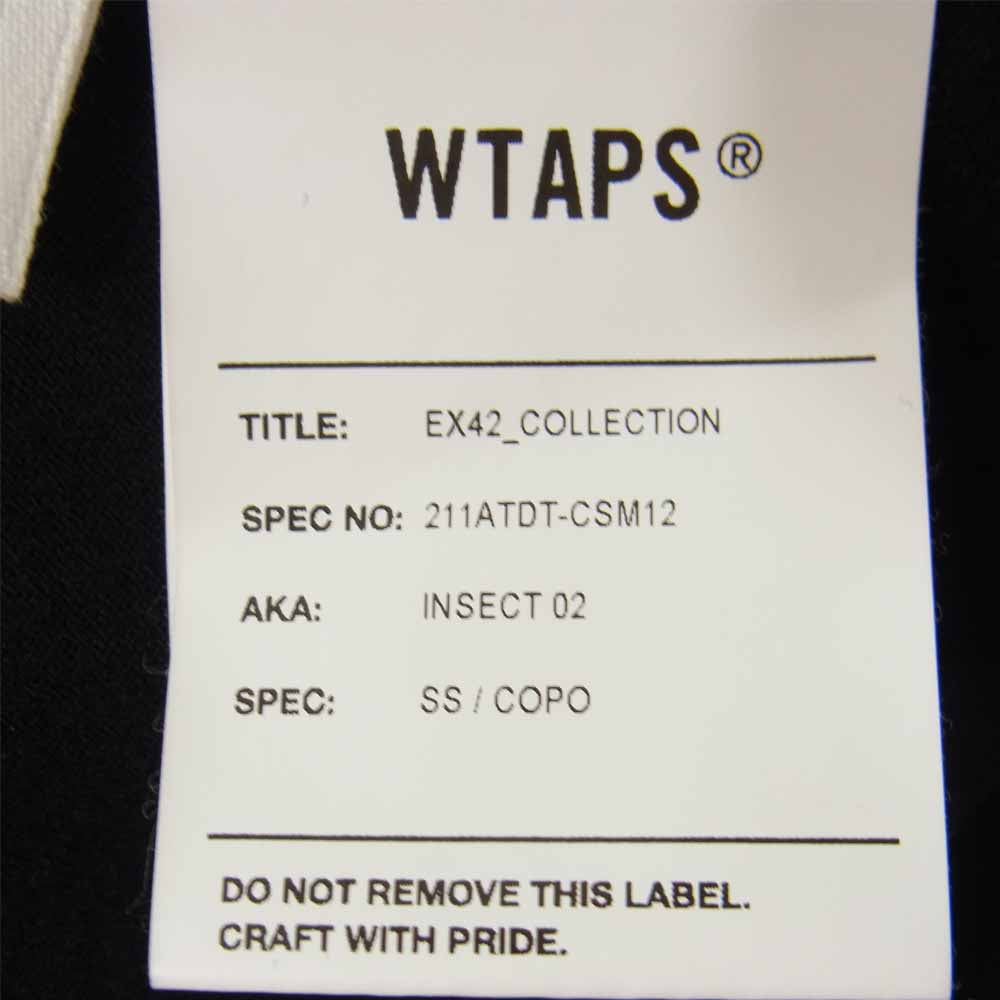 WTAPS ダブルタップス 21SS 211ATDT-CSM12 INSECT 02 S/S COPO インセクト Tシャツ ブラック系 03【中古】