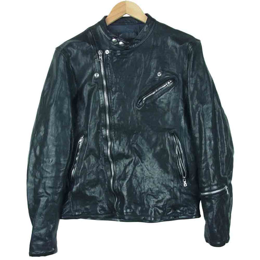 ISAMUKATAYAMA BACKLASH イサムカタヤマバックラッシュ 1254-21 イタリアン ダブルショルダー 製品染め セミダブル ライダース ジャケット ブラック系 L【中古】