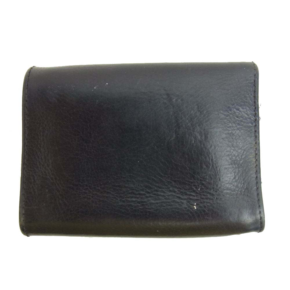 CHROME HEARTS クロムハーツ（原本無） 3FOLD 3フォールド ハート ボタン ウォレット ブラック系【中古】