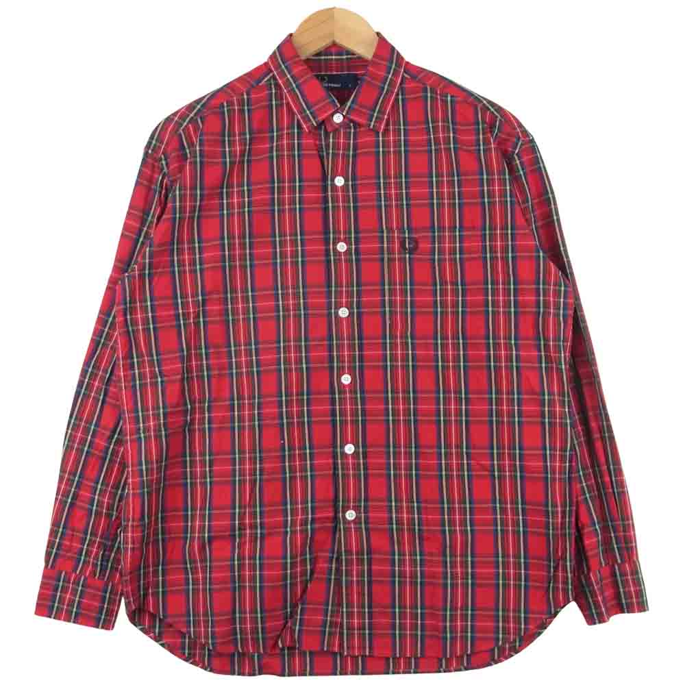 FRED PERRY フレッドペリー F4498 タータン 長袖 チェック シャツ コットン 中国製 レッド系 S【中古】
