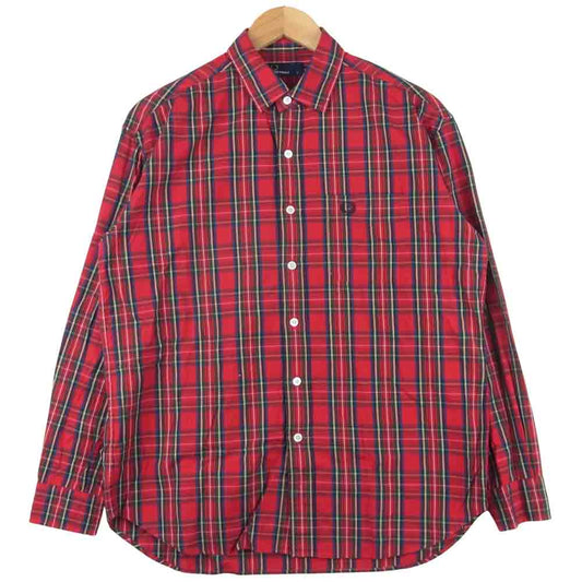 FRED PERRY フレッドペリー F4498 タータン 長袖 チェック シャツ コットン 中国製 レッド系 S【中古】