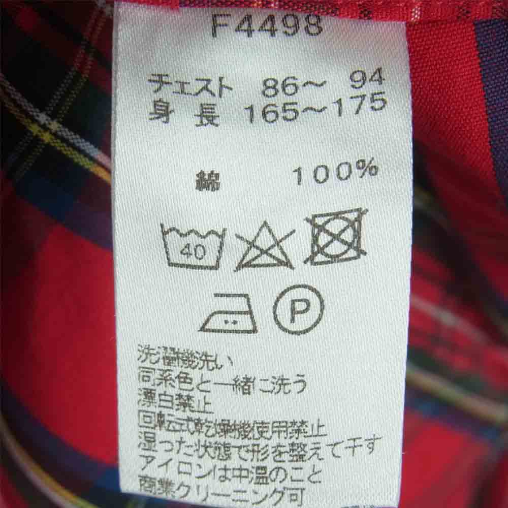 FRED PERRY フレッドペリー F4498 タータン 長袖 チェック シャツ コットン 中国製 レッド系 S【中古】