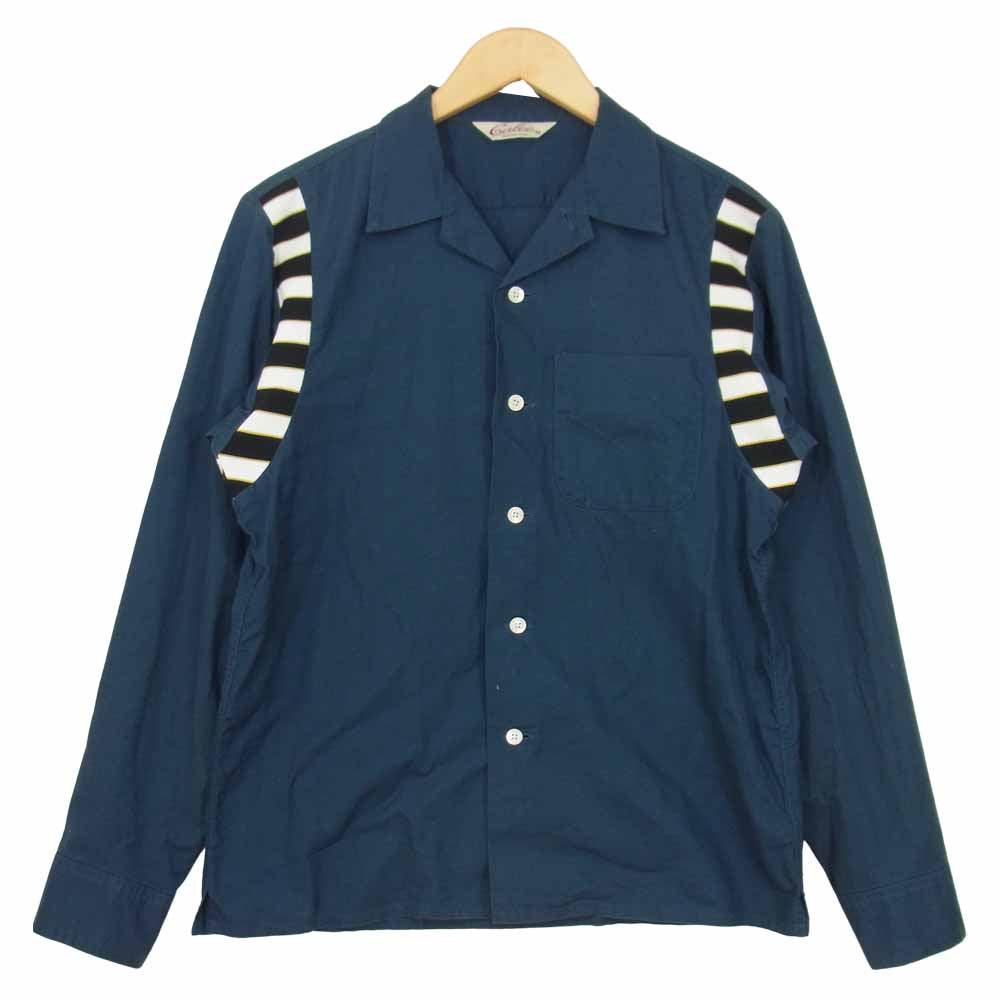CALEE キャリー 切替 開襟 シャツ ブルー系 M【中古】