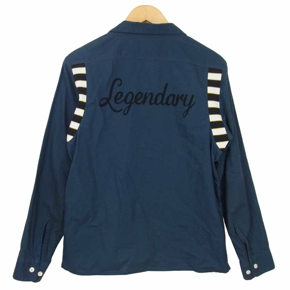 CALEE キャリー 切替 開襟 シャツ ブルー系 M【中古】