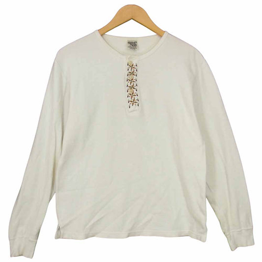 CALEE キャリー ネイティブ ヘンリーネック サーマル カットソー ホワイト系 M【中古】