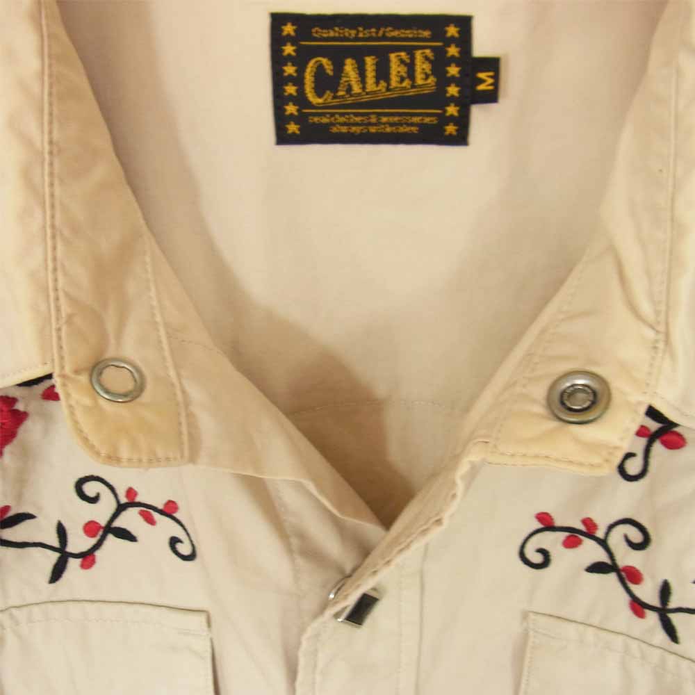 CALEE キャリー ウエスタンシャツ 花柄刺繍 シャツ - シャツ