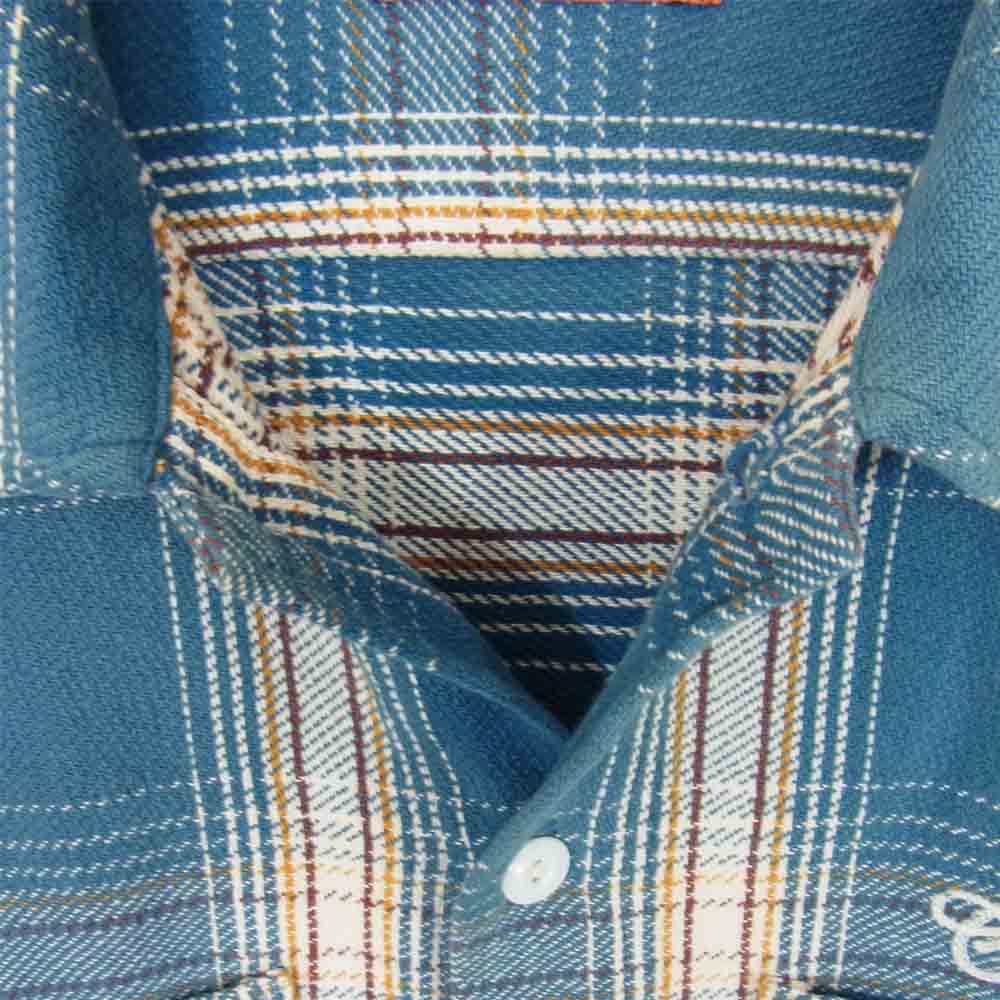 CALEE キャリー フランネル チェック シャツ ブルー×ホワイト ブルー系 M【中古】