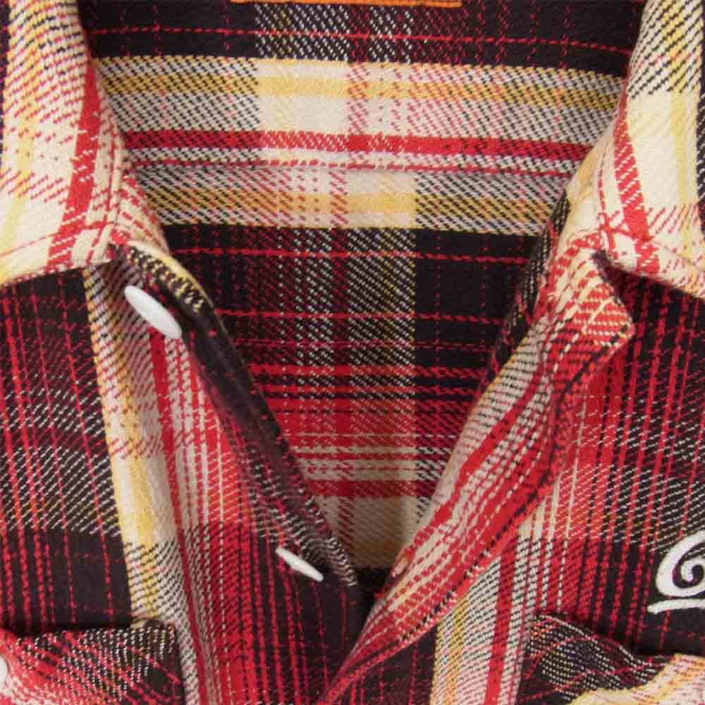 CALEE キャリー フランネル チェック シャツ レッド×ホワイト レッド系 M【中古】