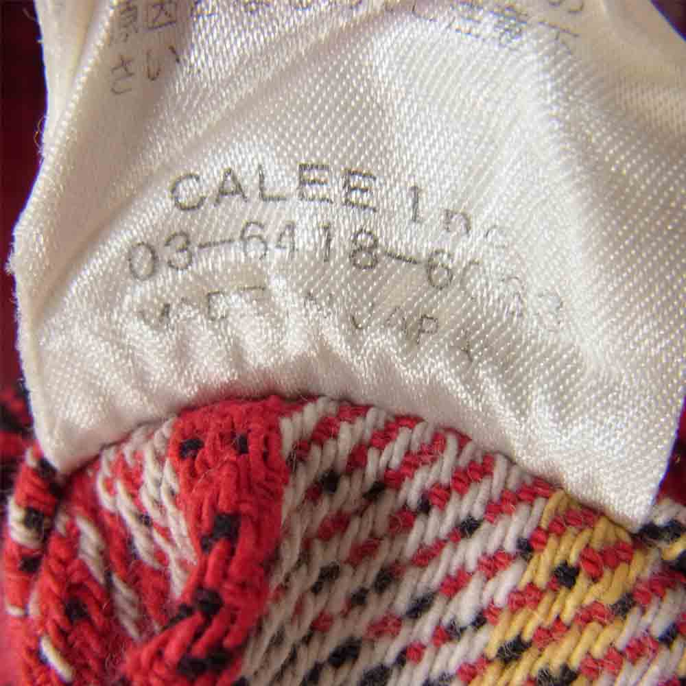 CALEE キャリー フランネル チェック シャツ レッド×ホワイト レッド系 M【中古】
