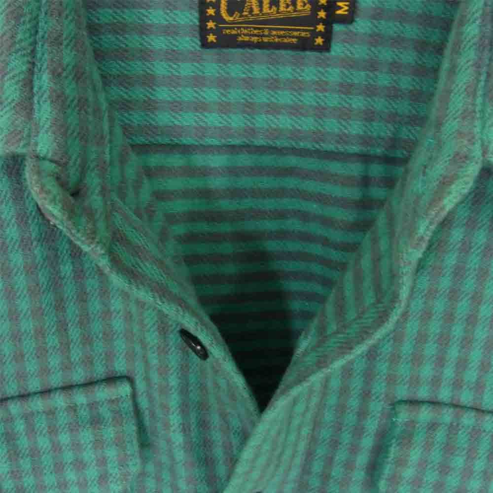 CALEE キャリー フランネル チェック シャツ グリーン×パープル グリーン系 M【中古】