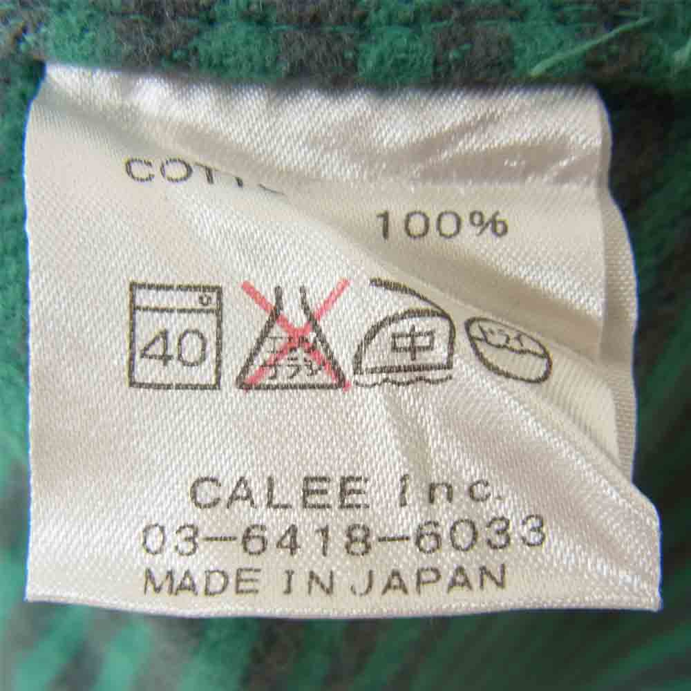 CALEE キャリー フランネル チェック シャツ グリーン×パープル グリーン系 M【中古】