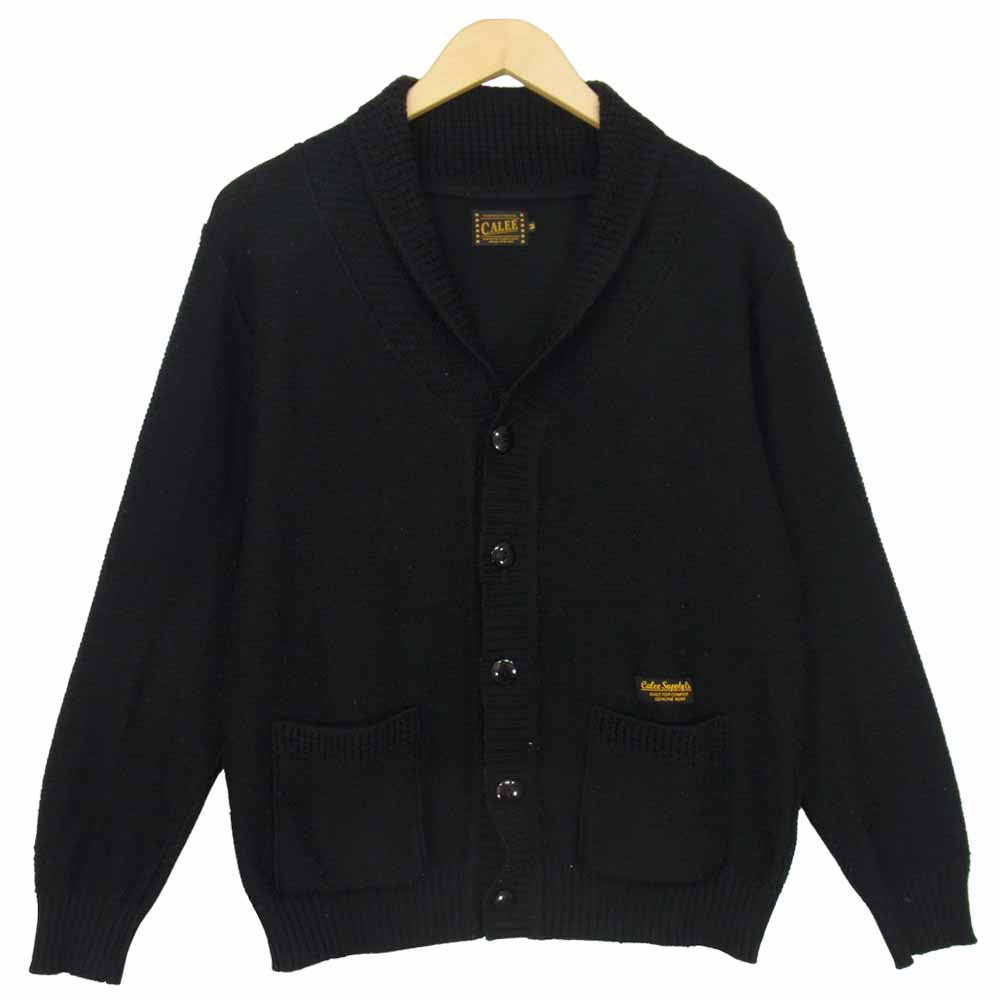 CALEE キャリー ショールカラー カーディガン ブラック系 M【中古】