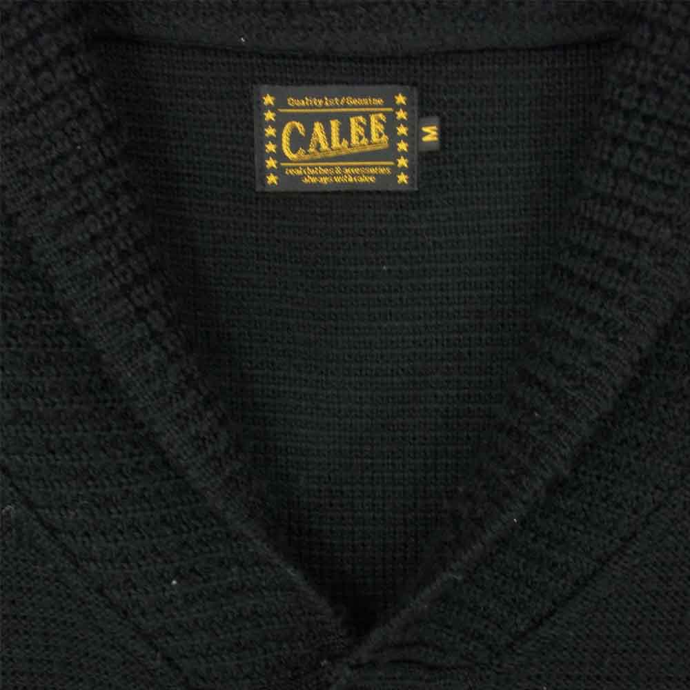 CALEE キャリー ショールカラー カーディガン ブラック系 M【中古】