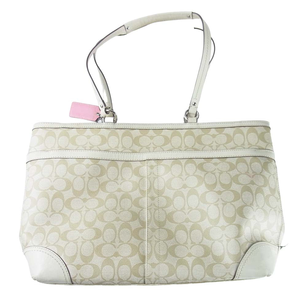COACH コーチ F14475 ヘリテージ シグネチャー マザーズ トートバッグ トート バッグ ベージュ系【中古】