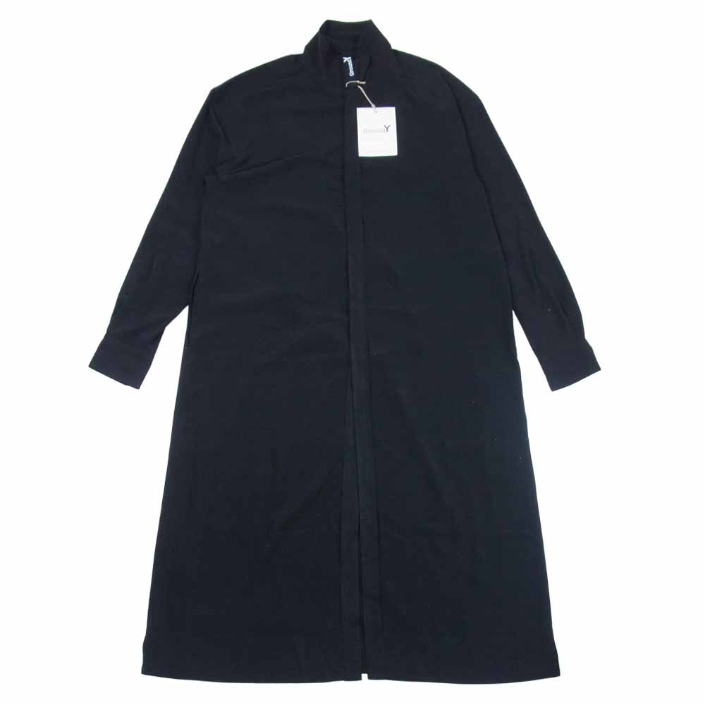 Yohji Yamamoto ヨウジヤマモト GroundY 21SS GT-B06-500 Vintage Decyne Stand Collar Long Shirt ヴィンテージデシン スタンドカラー ロングシャツ ブラック系 3【新古品】【未使用】【中古】