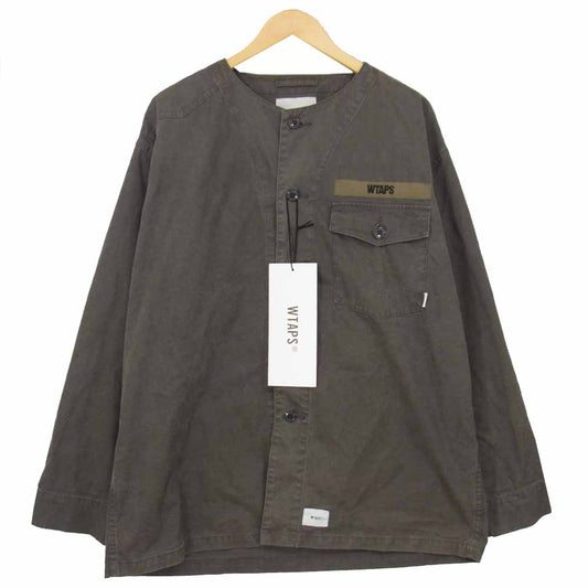 WTAPS ダブルタップス 20SS 201TQDT-SHM01 Scout LS スカウト ロングスリーブ シャツ ノーカラー ジャケット グレー系 03【中古】