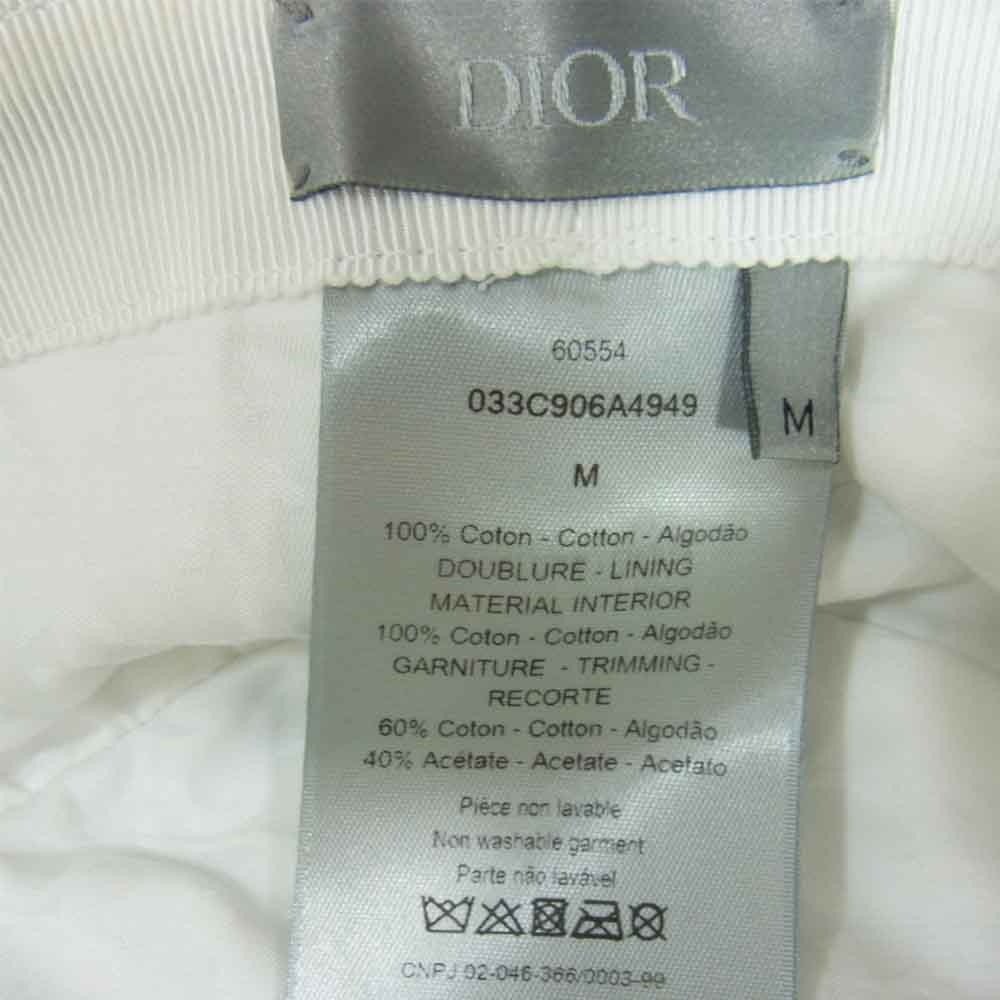 DIOR HOMME ディオールオム 20AW 033C906A4949 国内正規品 AND SHAWN STUSSY ショーン ステューシー コットン キャンバス ボブ ハット ホワイト系 M【中古】