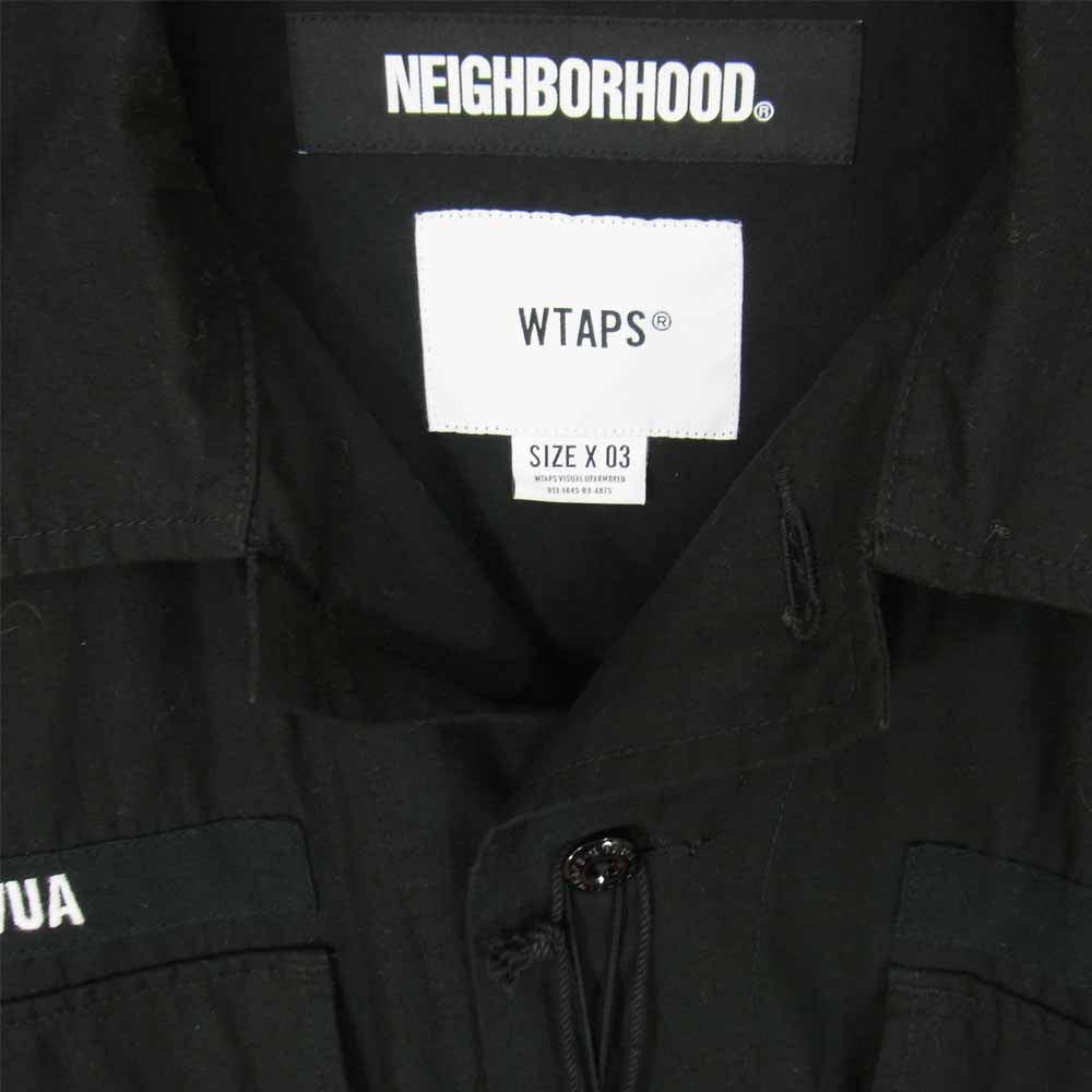 WTAPS ダブルタップス 19aw 192WVNHD-SHMO1S NEIGHBORHOOD ネイバーフッド JUNGLE LS SHIRT クロスボーン ジャングル ブラック系 L【中古】