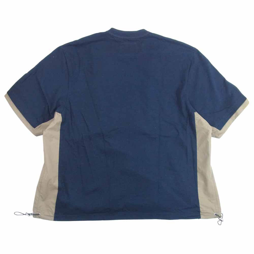 Sacai サカイ 21-02587M Cotton T-Shirt コットン Tシャツ 日本製 ネイビー系 4【美品】【中古】