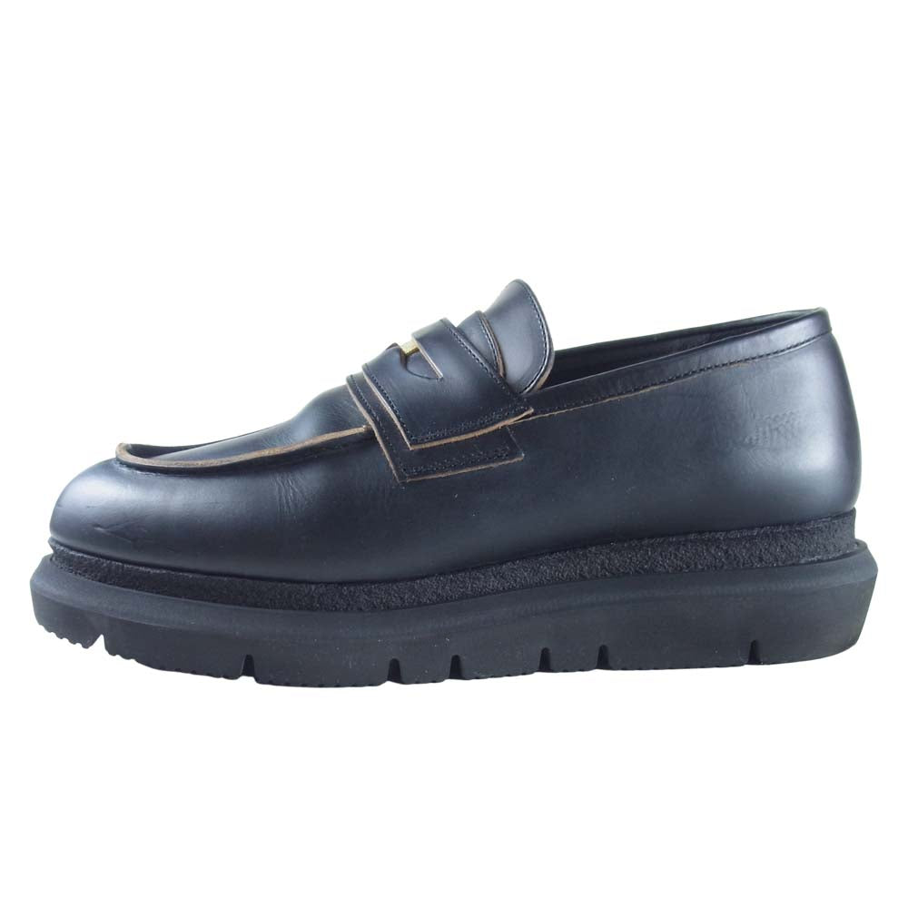Sacai サカイ 21-02519 COWHIDE LOAFER カウハイド ローファー 日本製 ブラック系 43【美品】【中古】